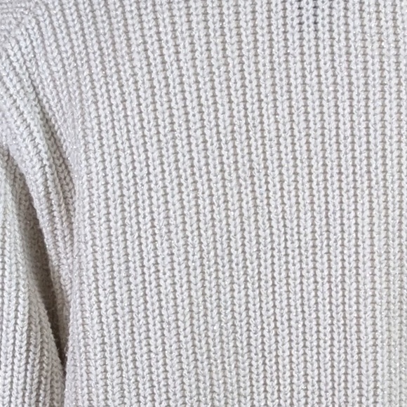 Banana Republic Factory Off White Silver Speckled Cardigan Size S - Picture 3 of 5